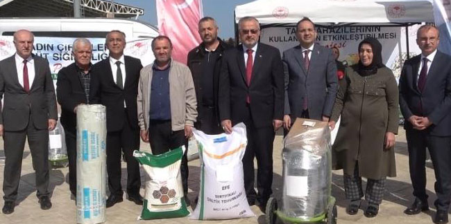 Samsun'da çiftçilere tohum ve süt sağım makinesi dağıtıldı
