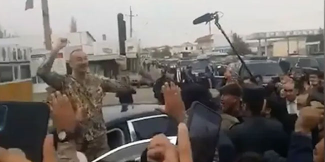 İlham Aliyev askeri kamuflaj kuşanıp zafer turuna çıktı