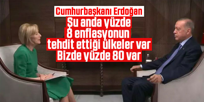 Cumhurbaşkanı Erdoğan: Şu anda yüzde 8 enflasyonun tehdit ettiği ülkeler var. Bizde yüzde 80 var