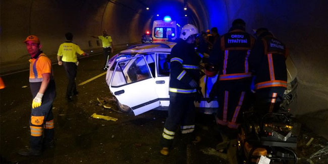 Ordu’da tünelde kaza ölü ve yaralılar var