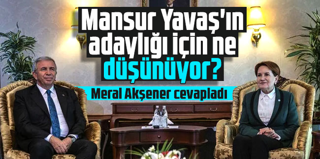Meral Akşener cevapladı: Mansur Yavaş'ın adaylığı için ne düşünüyor?