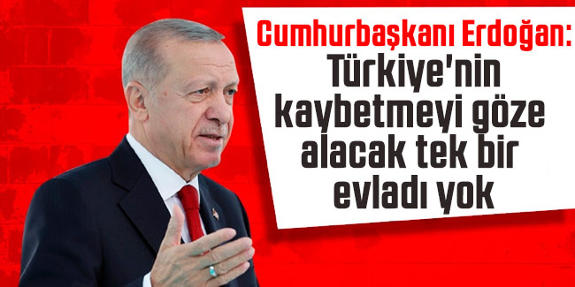 Cumhurbaşkanı Erdoğan: Türkiye'nin kaybetmeyi göze alacak tek bir evladı yok