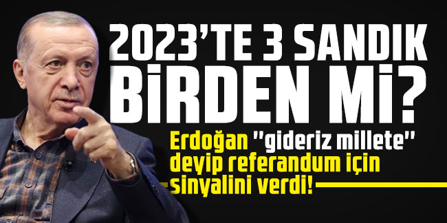 Cumhurbaşkanı Erdoğan'dan yeni referandum çağrısı: ''Gideriz millete!''