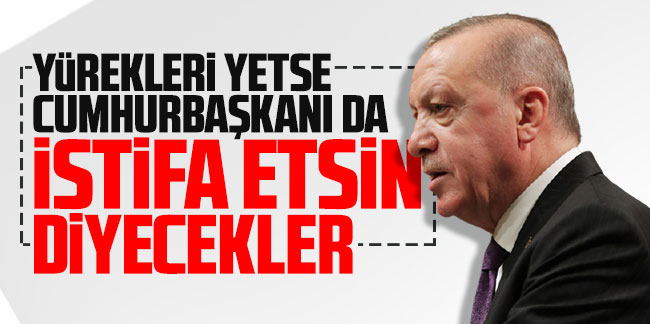 Erdoğan: ''Yürekleri yetse Cumhurbaşkanı istifa etsin diyecekler''