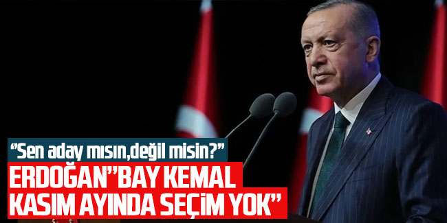 Cumhurbaşkanı Erdoğan: Bay Kemal kasım ayında seçim yok