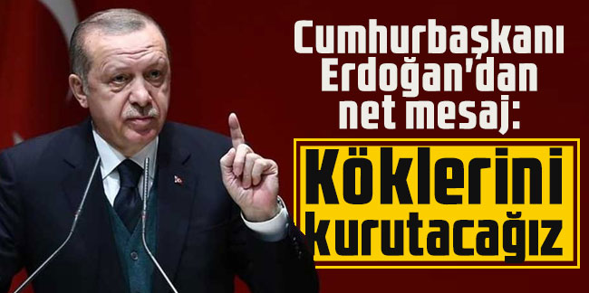 Cumhurbaşkanı Erdoğan'dan net mesaj: Köklerini kurutacağız