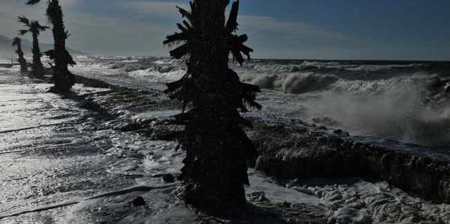 Karadeniz'de dev dalgalar sahilleri dövdü