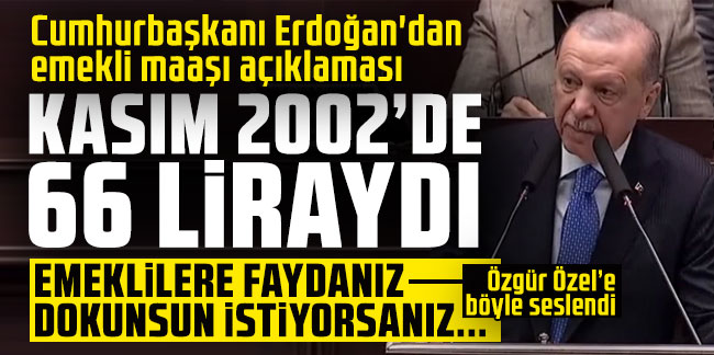 Cumhurbaşkanı Erdoğan'dan emekli maaşı açıklaması: Kasım 2002'de 66 liraydı