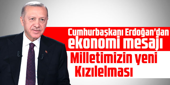 Cumhurbaşkanı Erdoğan'dan ekonomi mesajı: Milletimizin yeni Kızılelması