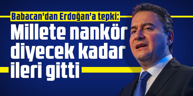 Babacan'dan Erdoğan'a tepki: Millete nankör diyecek kadar ileri gitti