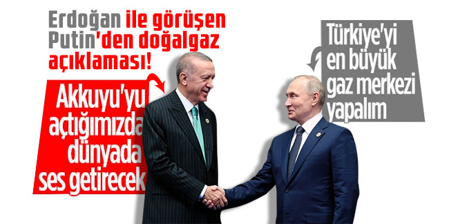 Erdoğan ile görüşen Putin'den doğalgaz açıklaması!