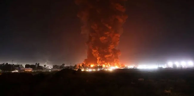 Erbil’de petrol rafinerisinde dev yangın