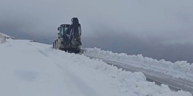 Bayburt'ta köy ve yaylalarda karla mücadele