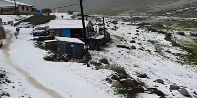 Ovit Yaylası'na Haziran ayında kar sürprizi