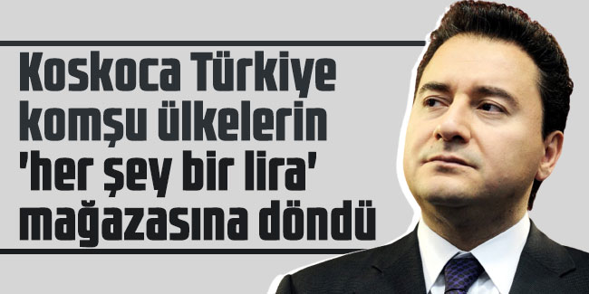 Babacan: Türkiye, komşu ülkelerin 'her şey bir lira' mağazasına döndü