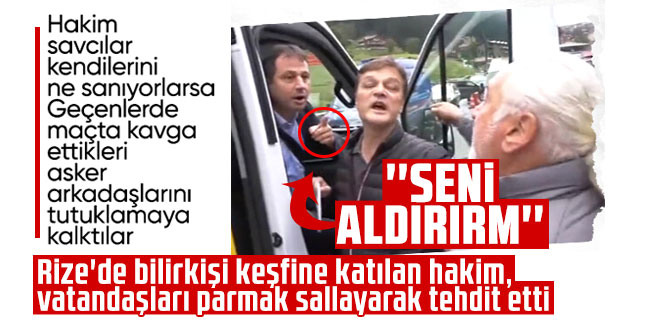 Rize'de bilirkişi keşfine katılan hakim, vatandaşları parmak sallayarak tehdit etti