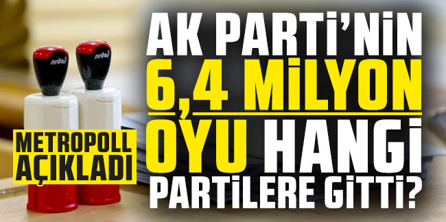 MetroPoll açıkladı: AK Parti'nin 6,4 milyon oyu hangi partilere gitti?