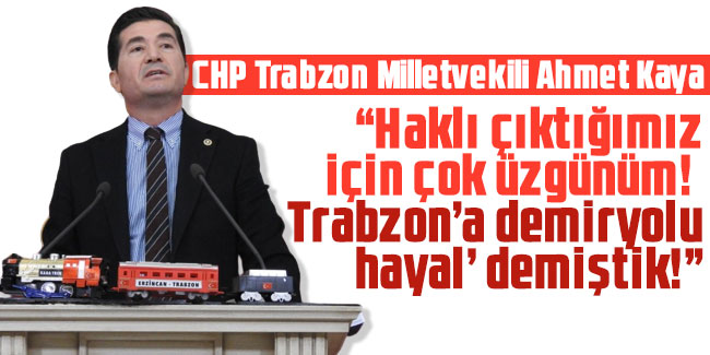 Kaya: “Haklı çıktığımız için çok üzgünüm! Trabzon’a demiryolu hayal’ demiştik!”