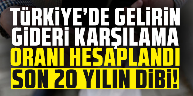 Türkiye'de gelirin gideri karşılama oranı hesaplandı: Son 20 yılın dibi!