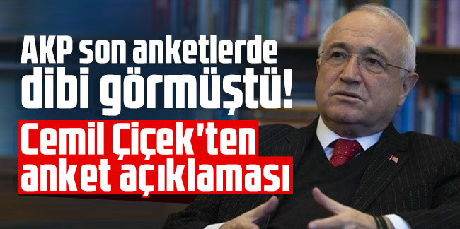 AKP son anketlerde dibi görmüştü! Cemil Çiçek'ten anket açıklaması