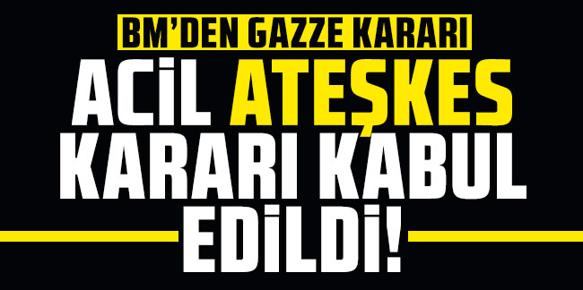 BM'de Gazze oturumu! Ateşkes çağrısı tasarısı kabul edildi