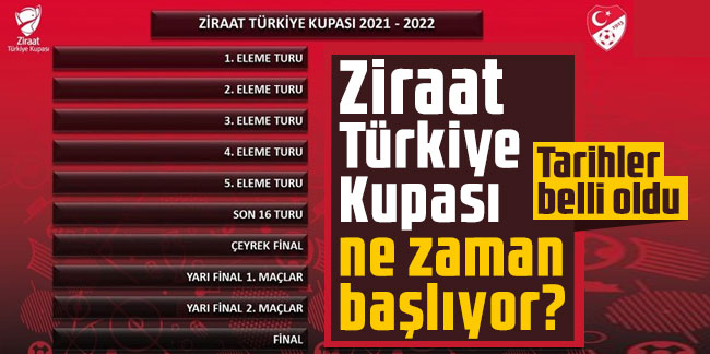 Ziraat Türkiye Kupası ne zaman başlıyor? Tarihler belli oldu