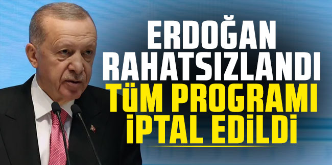 Cumhurbaşkanı Erdoğan rahatsızlandı, tüm programı iptal edildi!