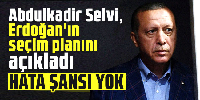 Abdulkadir Selvi, Erdoğan'ın seçim planını açıkladı: Hata şansı yok