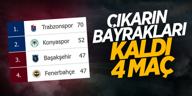 Trabzonspor 4 maç daha kazanırsa şampiyon