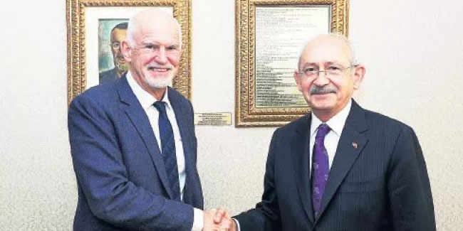 Kılıçdaroğlu, Sosyalist Enternasyonel Başkanı Papandreu’yu kabul etti