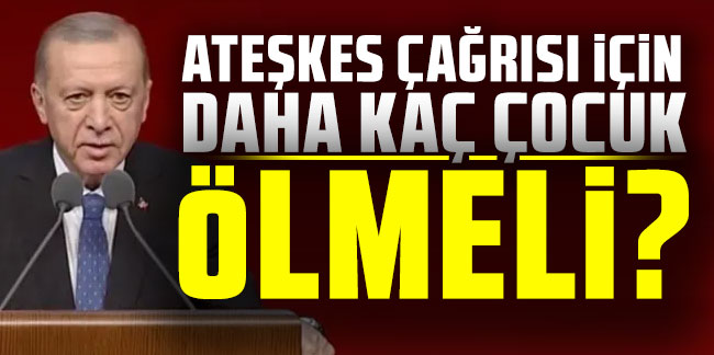 Cumhurbaşkanı Erdoğan: Ateşkes çağrısı için daha kaç çocuk ölmeli?