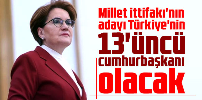 Meral Akşener: Millet ittifakı'nın adayı Türkiye'nin 13'üncü cumhurbaşkanı olacak