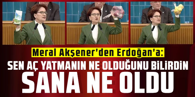 Meral Akşener'den Erdoğan'a: Sen aç yatmanın ne olduğunu bilirdin, sana ne oldu