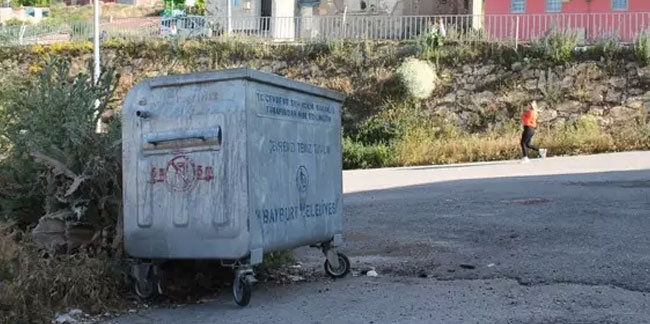 Bayburt'ta vatandaşları tedirgin eden 'Çöp Canavarı'