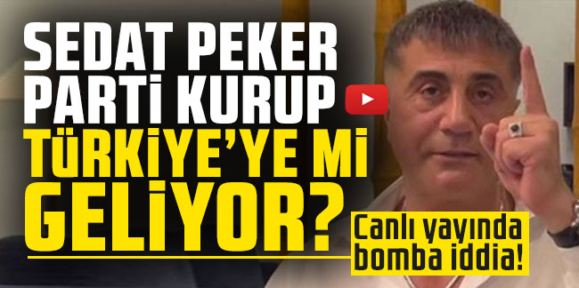 Sedat Peker parti kurup Türkiye'ye mi geliyor? Canlı yayında bomba iddia!