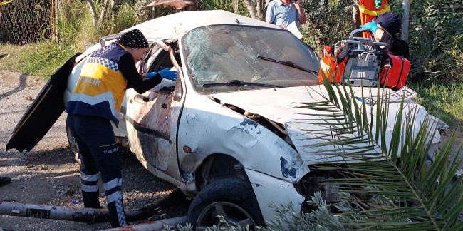 Samsun'da Otomobil durağa çarptı: 1 ölü