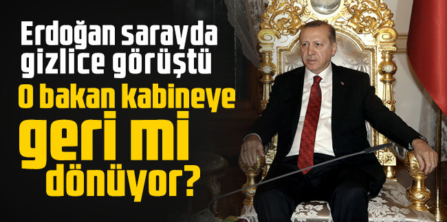 Erdoğan sarayda gizlice görüştü: O bakan kabineye geri mi dönüyor?