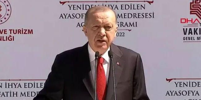 Erdoğan: İzleri silinen bir eseri daha yeniden hizmete kazandırıyoruz