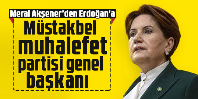 Meral Akşener'den Erdoğan'a: Müstakbel muhalefet partisi genel başkanı