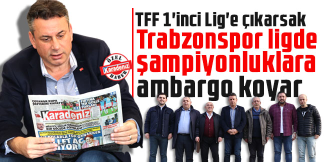 Celil Hekimoğlu: TFF 1'inci Lig'e çıkarsak Trabzonspor ligde şampiyonluklara ambargo koyar