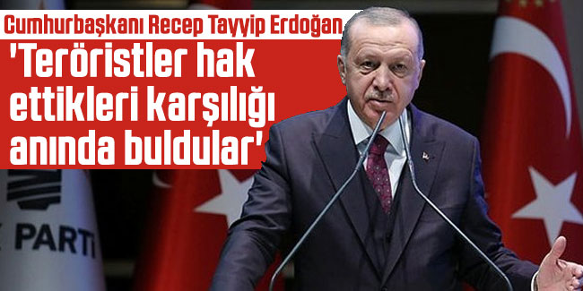 Cumhurbaşkanı Erdoğan 'Teröristler hak ettikleri karşılığı anında buldular'
