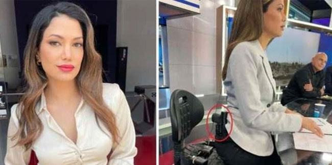 İsrailli kadın sunucu canlı yayına belinde silahla çıktı!