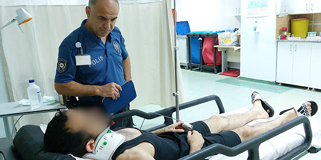 Kendini asan genci eşi kurtardı