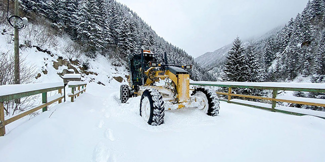Doğu Karadeniz'de 76 köy yolu kardan ulaşıma kapandı