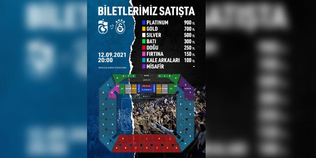 Trabzonspor'da Galatasaray maçı biletleri satışa çıktı