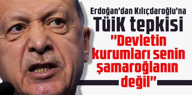 Erdoğan'dan Kılıçdaroğlu'na TÜİK tepkisi: ''Devletin kurumları senin şamaroğlanın değil''