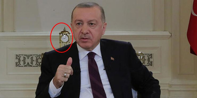Erdoğan'ın televizyon programındaki  saatte '09.05' detayı