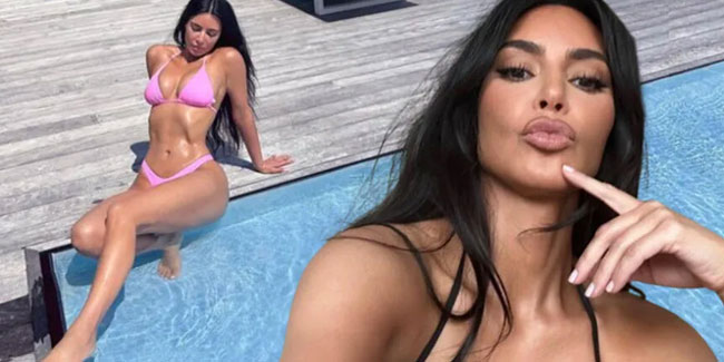 Kim Kardashian bikinili pozlarını paylaştı! 'Her fotoğrafta farklı görünüyorsun'