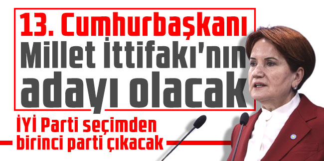 Meral Akşener: 13. Cumhurbaşkanı Millet İttifakı'nın adayı olacak