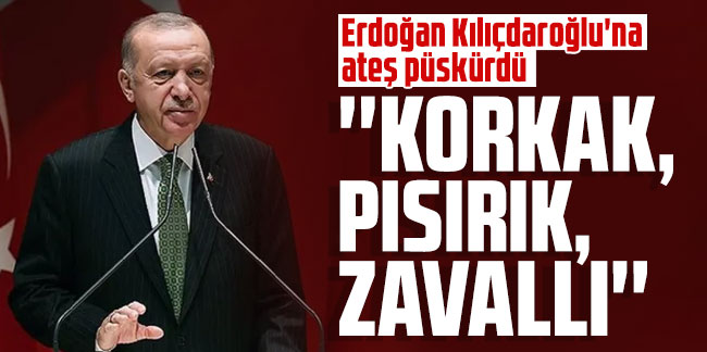 Erdoğan Kılıçdaroğlu'na ateş püskürdü: ''Korkak, pısırık, zavallı''